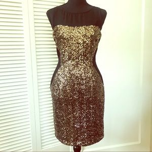 Gold Sequin Mini Dress